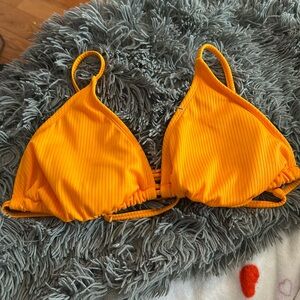 Orange triangle bikini top